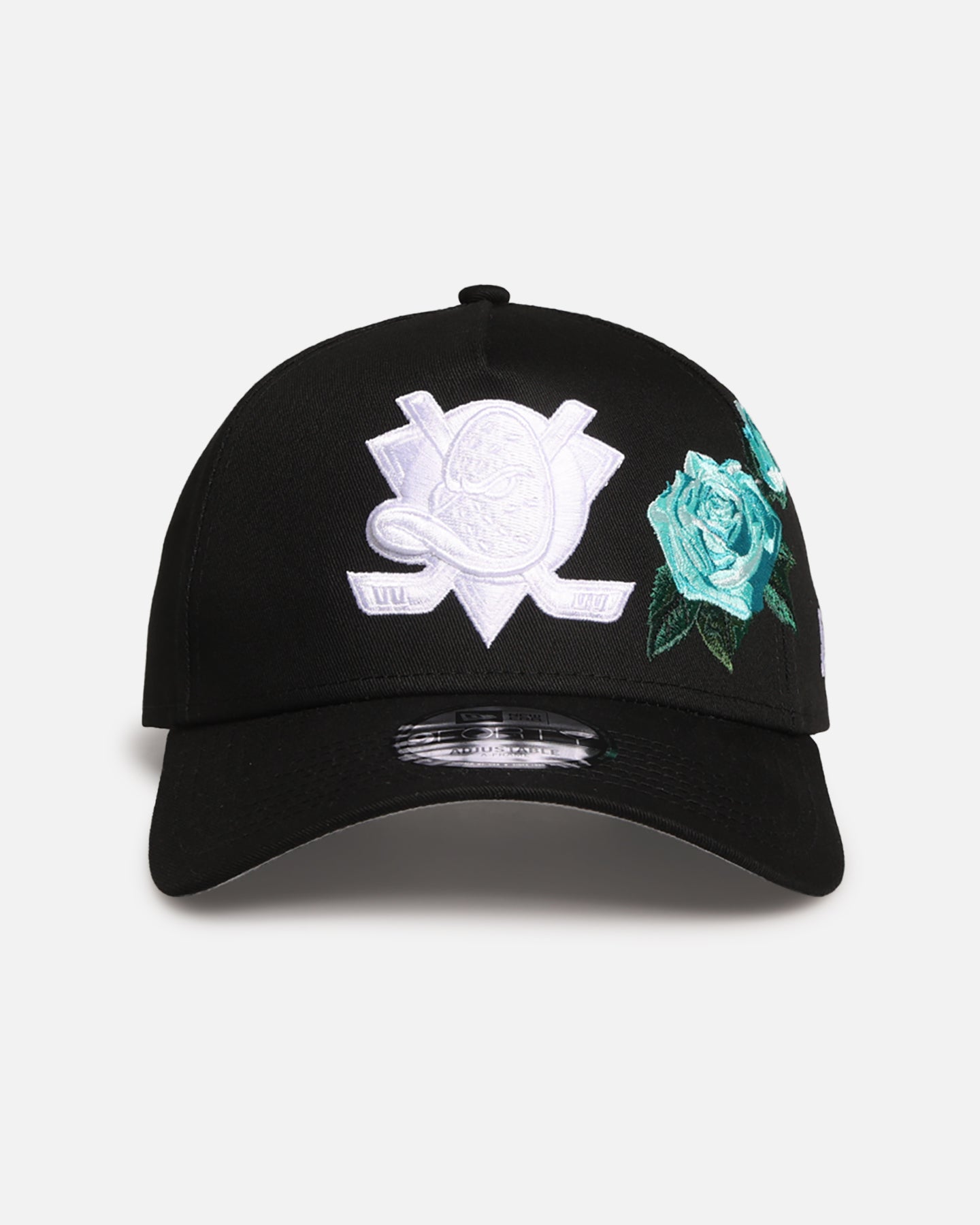 New Era Anaheim Ducks 'Aqua Rose Embroidery' 9FORTY A-Frame Snapback Black/Aqua、mySite、zt4zffjzw