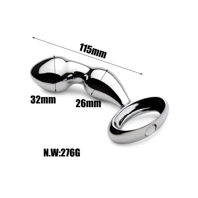 Come Closer Deluxe Fetish Plug | P-spot | Stainless steel | Chrome、mySite、bottomscart