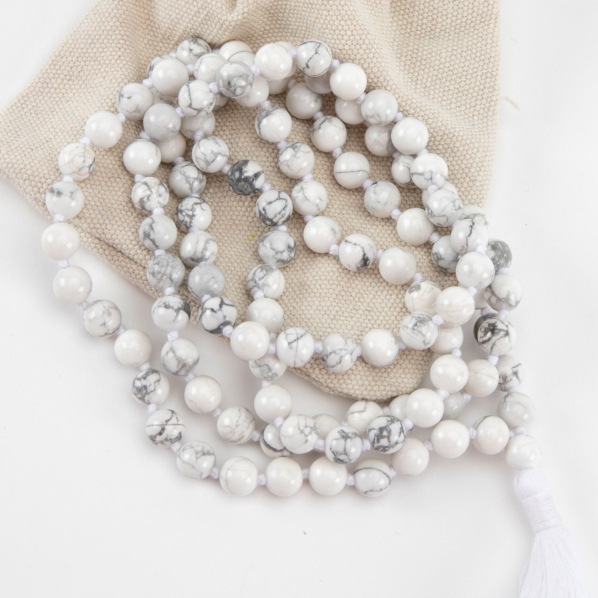 Handmade Prayer Beads: Howlite Mala、mySite、topwebapps