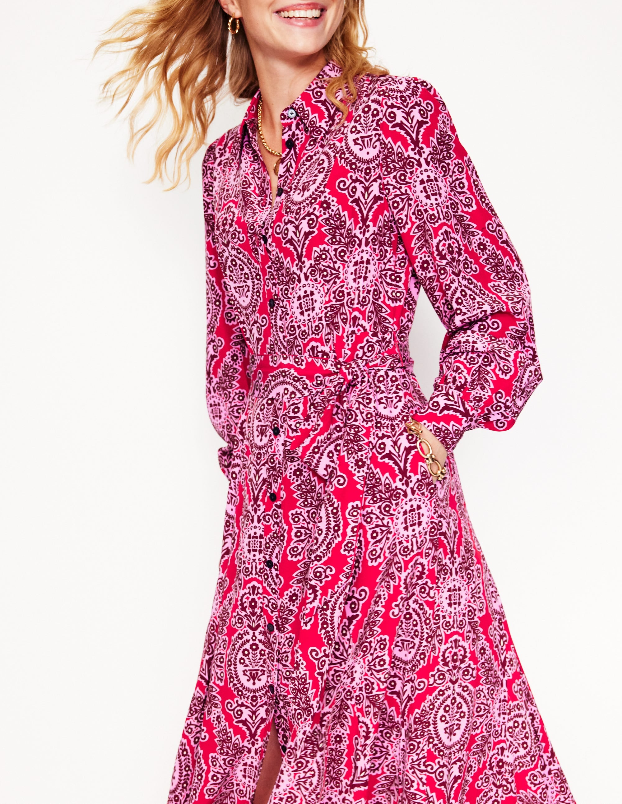  Martha Godet Maxi Shirt Dress-Bright Ruby, Opulent Vine、mySite、ashleygrahame