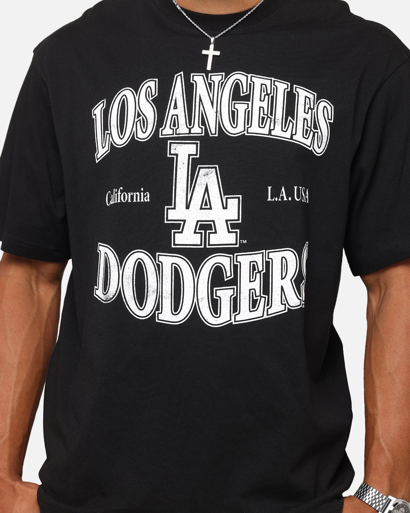 Majestic Athletic Los Angeles Dodgers Marne Arch T-Shirt Black、mySite、zt4zffjzw