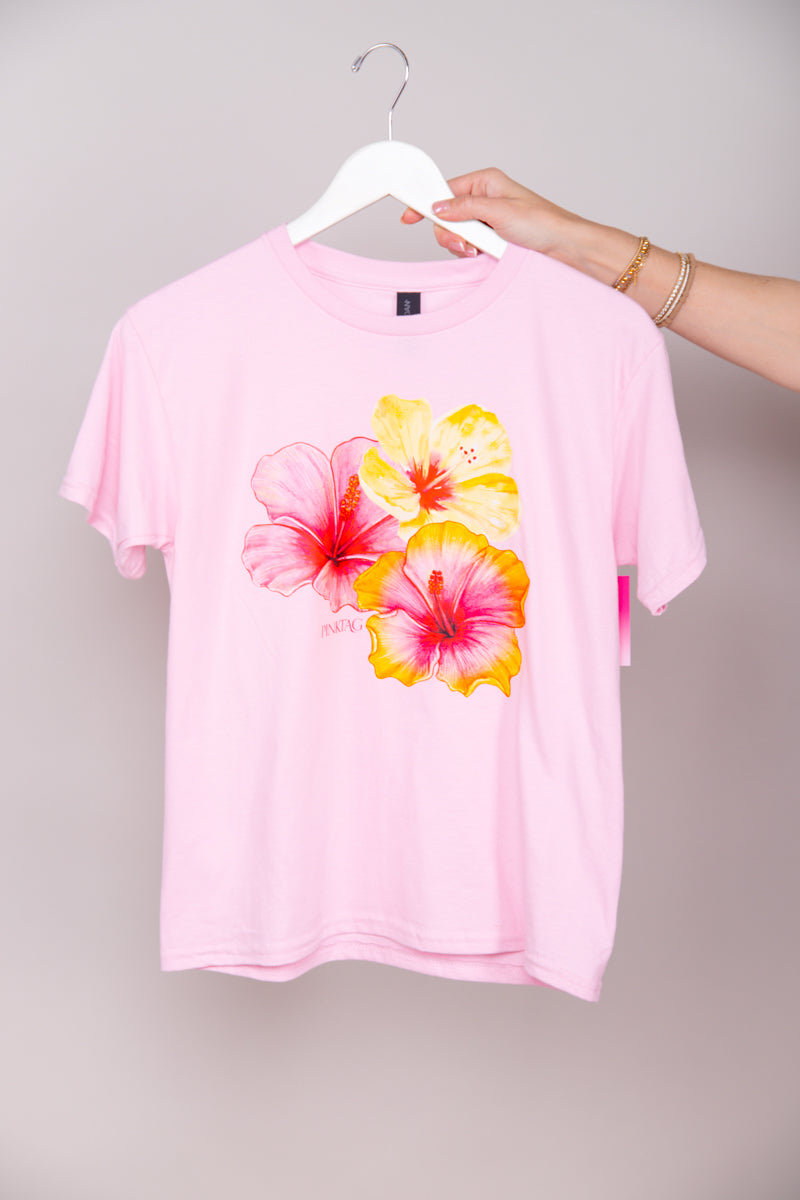 Hibiscus Blooms Tee - Girls Graphic、mySite、hinf8tx79