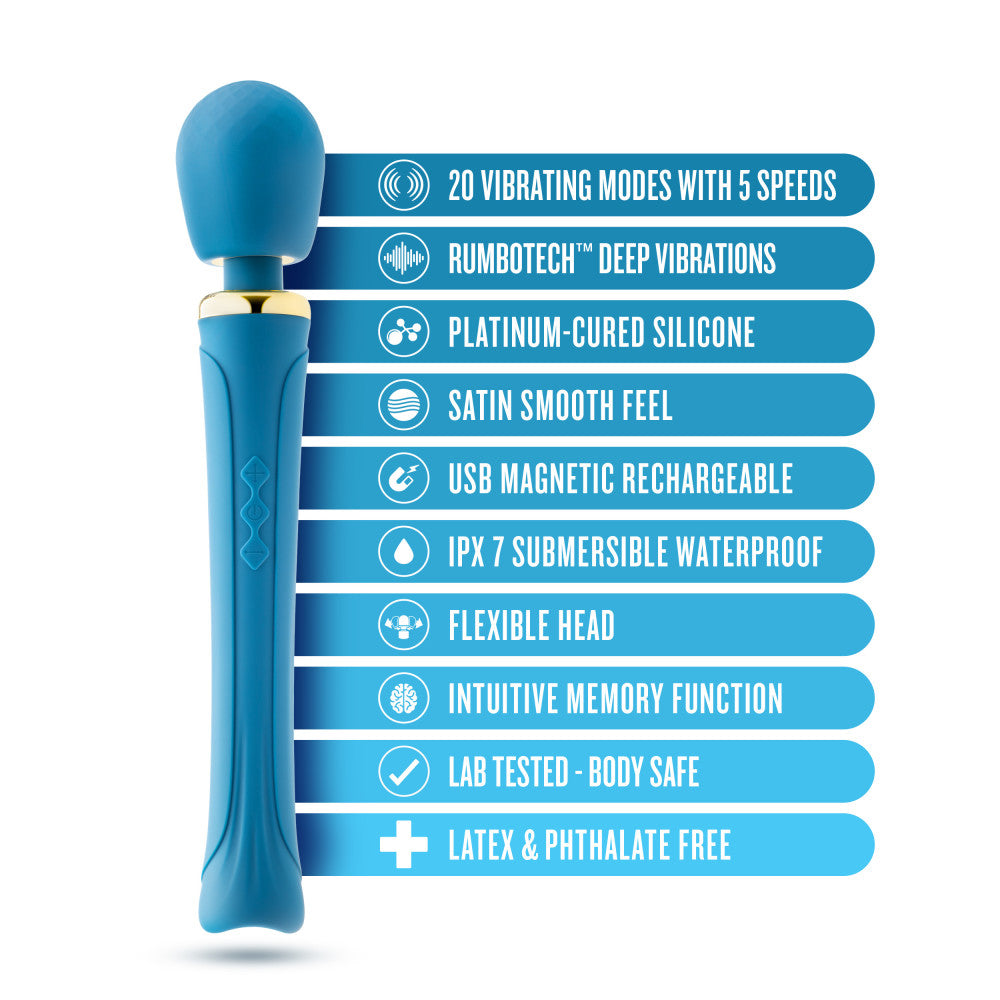 Blush | Dianna Personal Full Body Wand Massager With 20 RumboTech™ Vibration Modes - Flexible Silicone Head - Teal、mySite、bottomscart