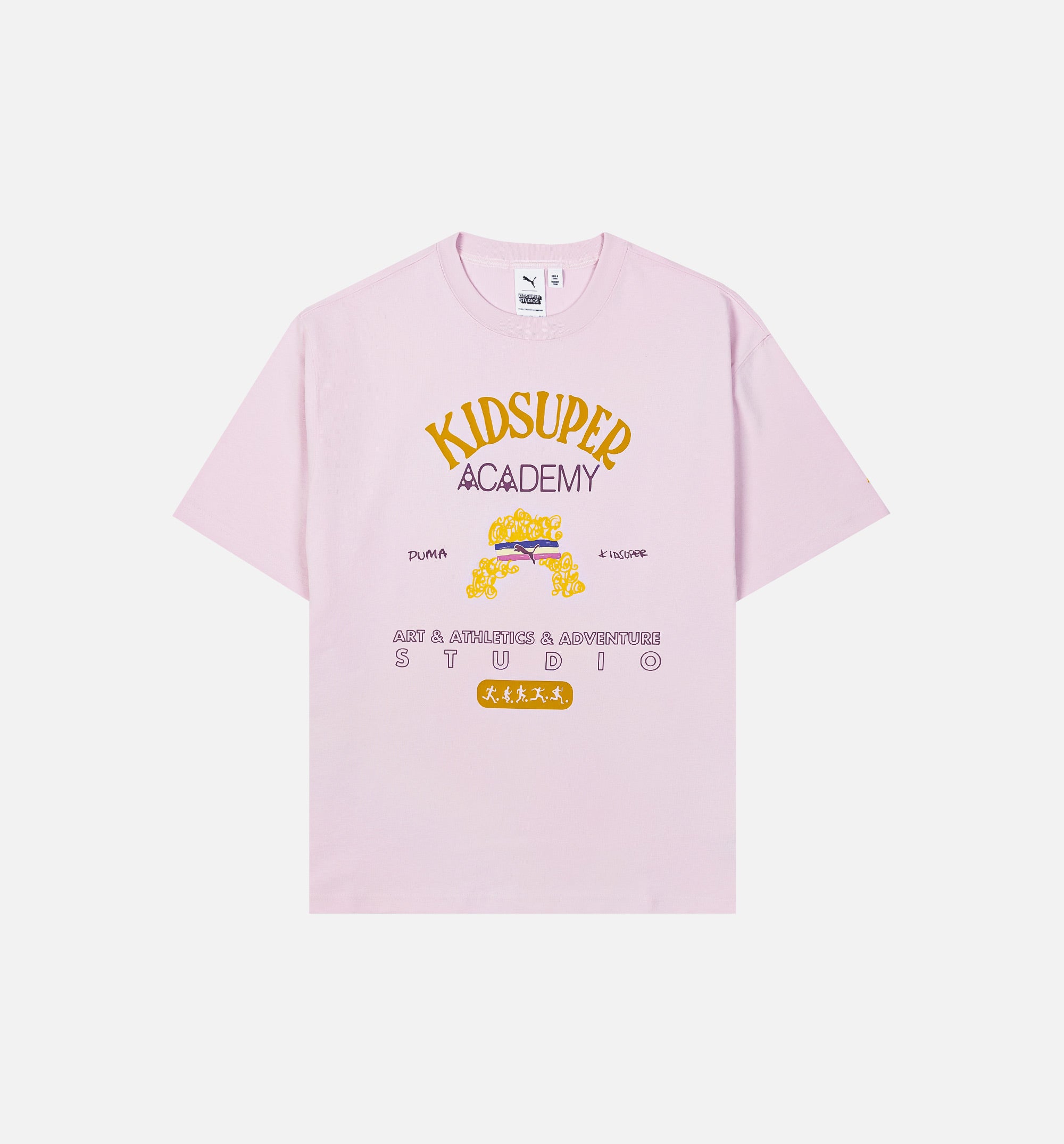 Puma x Kidsuper Academy Graphic Mens Short Sleeve Shirt - Pink/Yellow、mySite、dreamappss