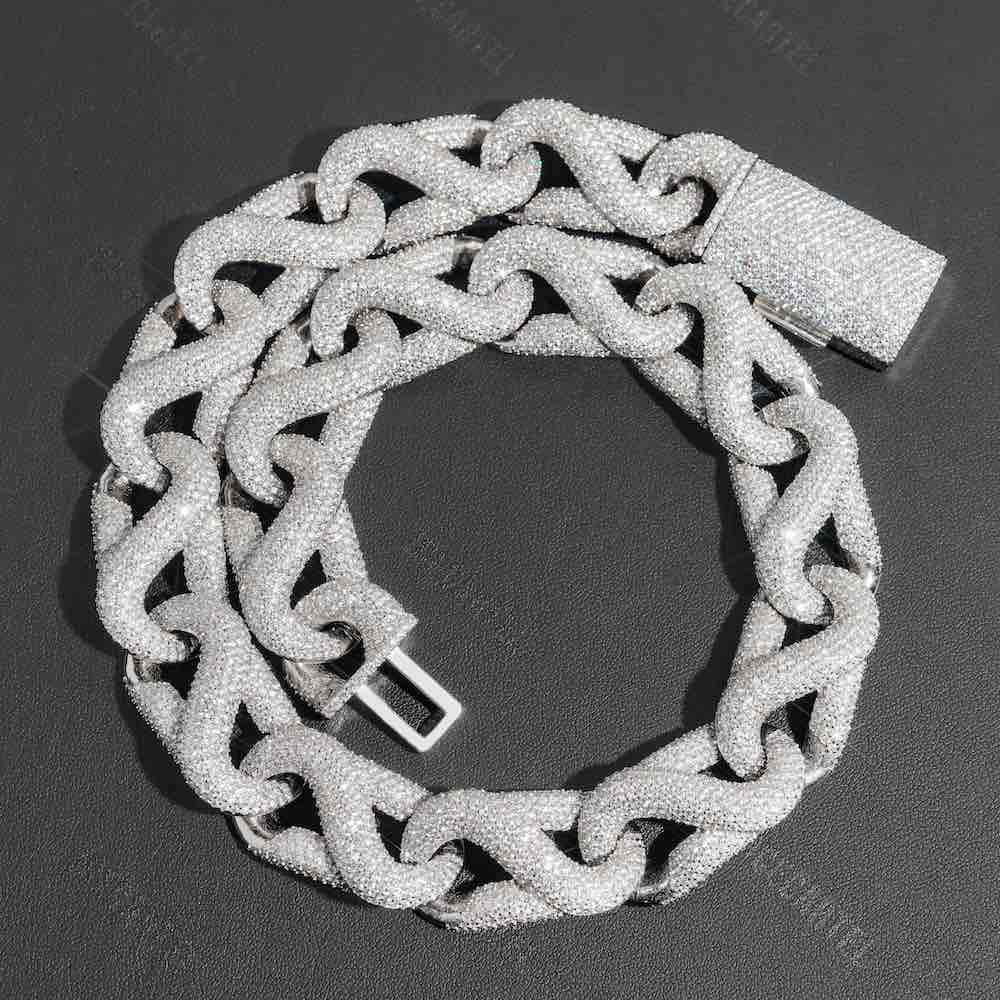 20MM Iced Out Paper Clip Infinity Chain 14K Gold、mySite、hinf8tx79