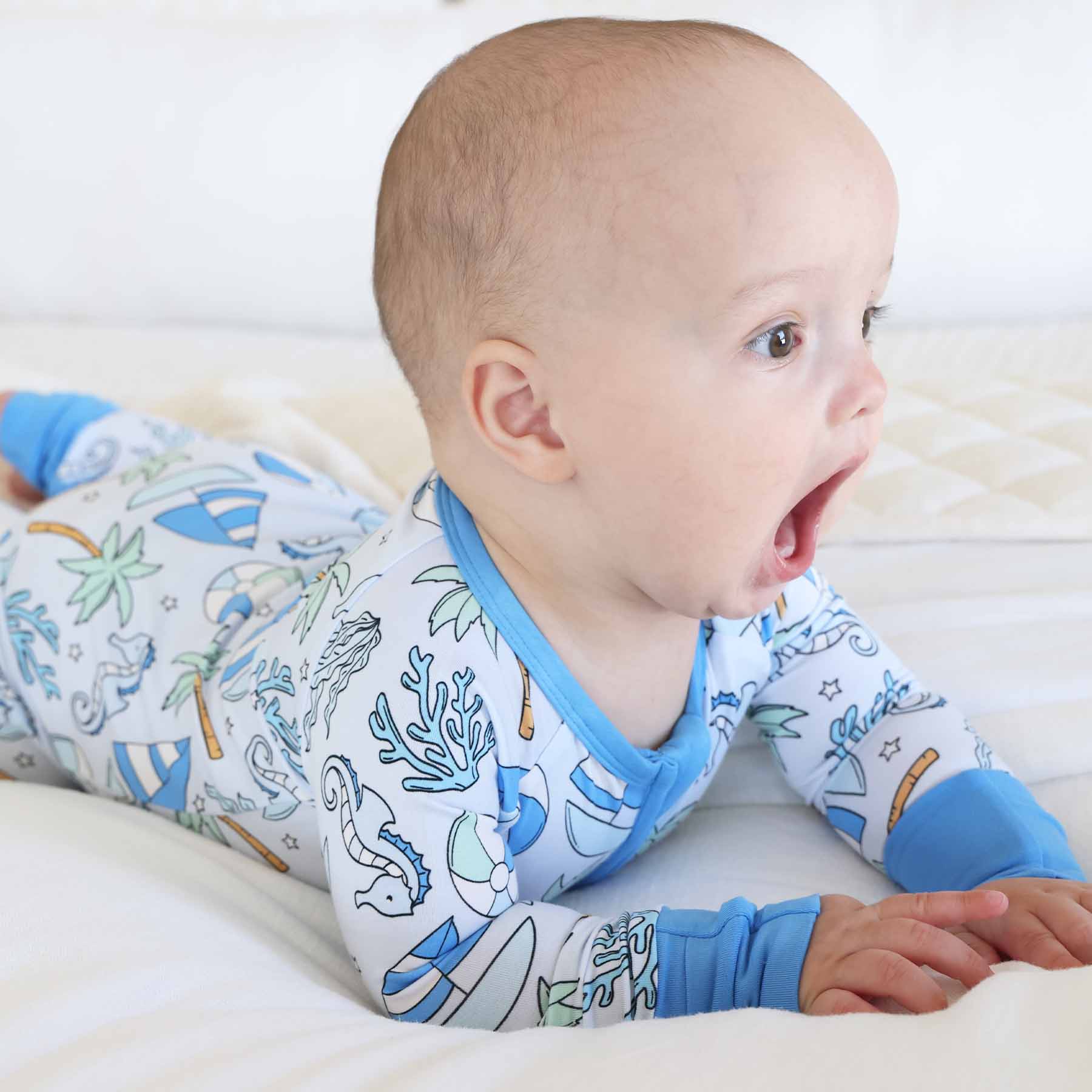  Tiny Tides Convertible Zip Romper | Blue、mySite、layawaytickets