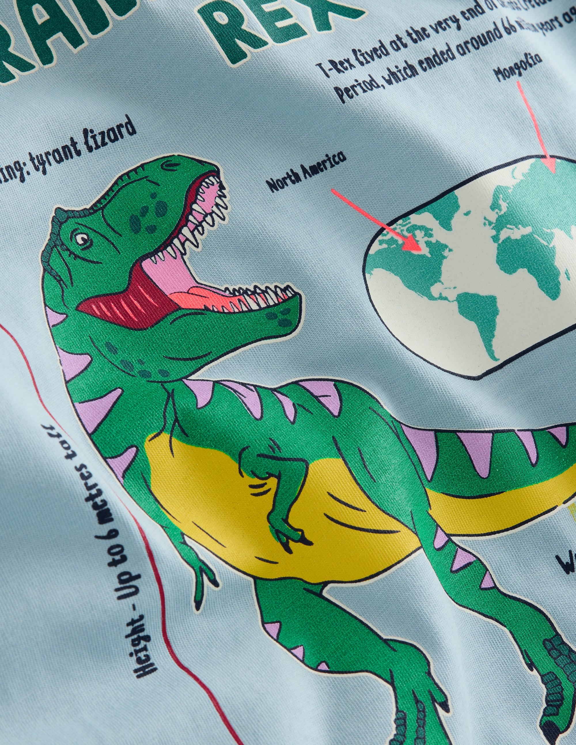  Glow-In-The-Dark T-Shirt-Stonewash Blue Dino、mySite、ashleygrahame