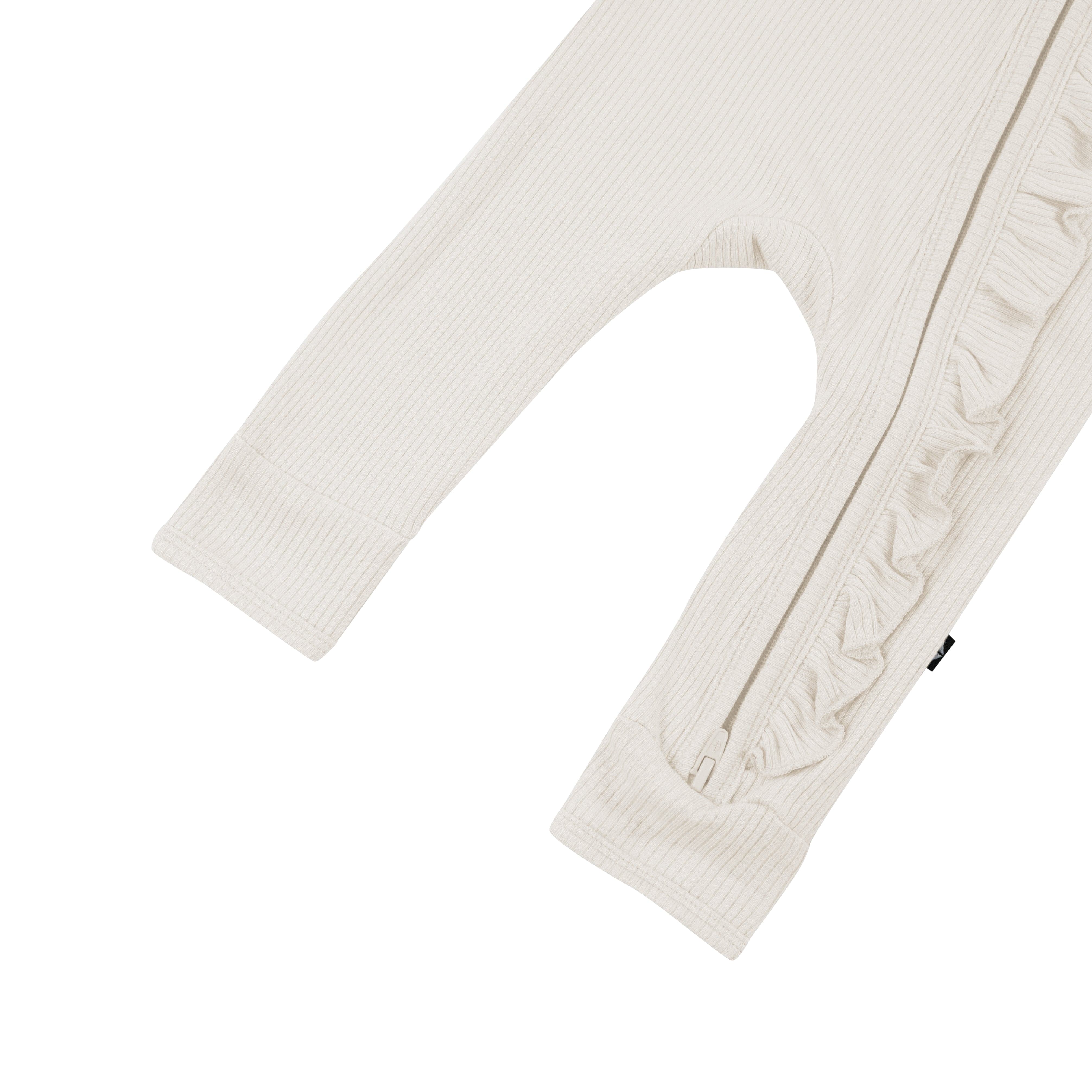  Ribbed Ruffle Zipper Romper in Oat、mySite、layawaytickets