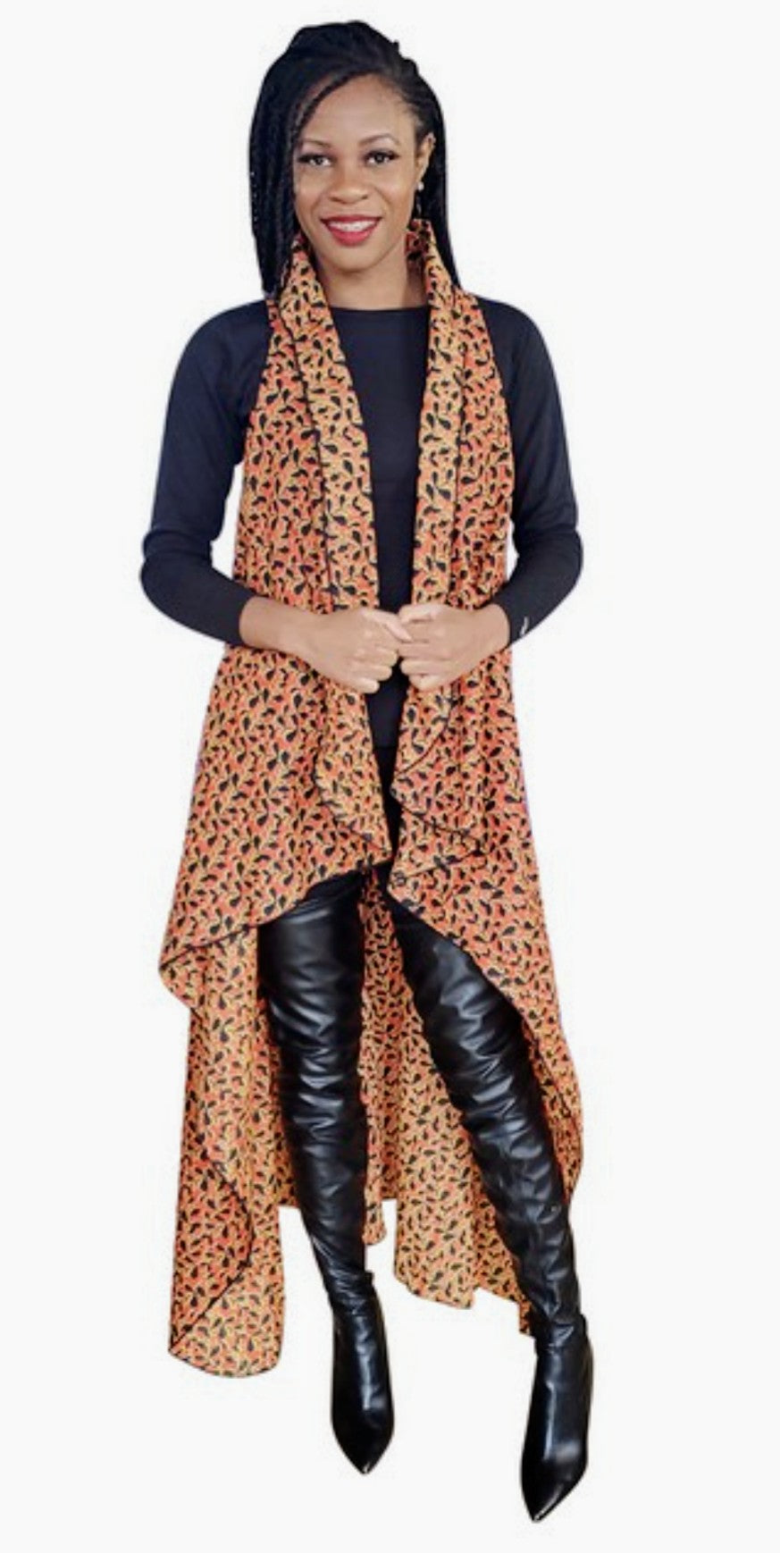 Sevael African Print Ankara Shawl Vest - DPPS3844、mySite、solidvoid