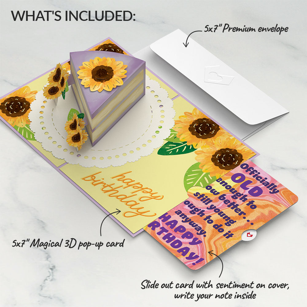 Sunflower Birthday Cake Slice Pop-Up Card and Sentiment Set、mySite、solidvoid