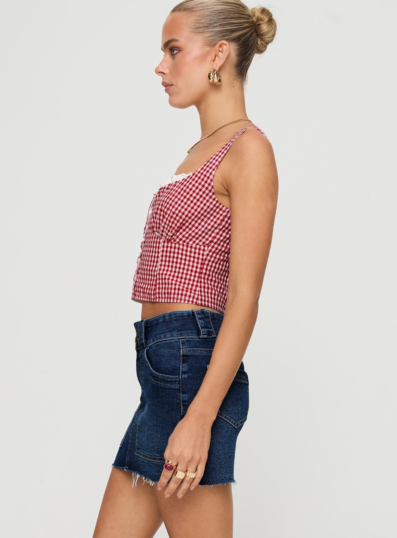 Reel It In Denim Mini Skirt Dark Wash、mySite、solidvoid