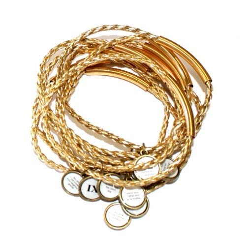 10 medals Bracelet showing Commandments - Gold ( 7cm or 2.8 inch in diameter ) - English、mySite、topwebapps