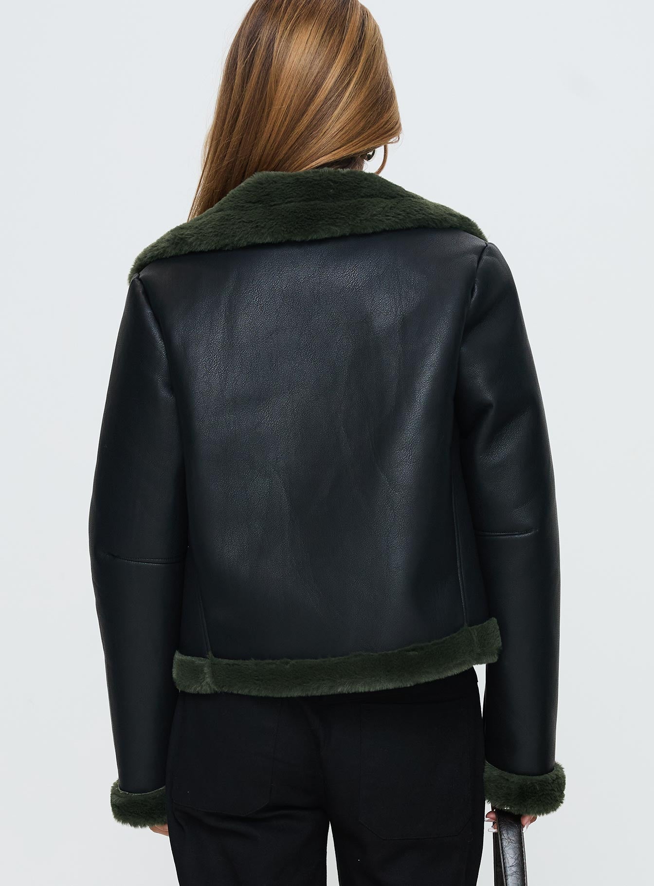 Phaidra Faux Leather Jacket Black、mySite、solidvoid