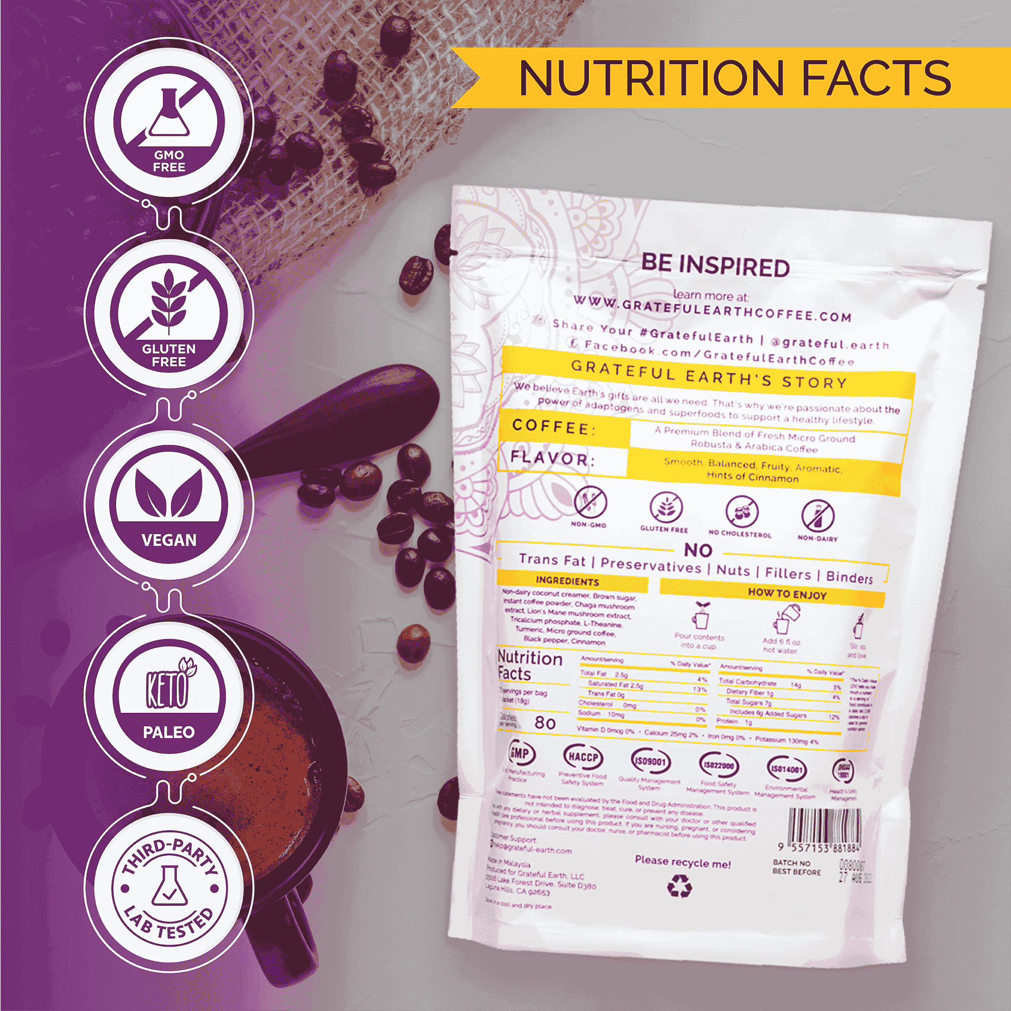 Medium Roast Mushroom Coffee | Super Brain Blend | 6 Nootropics、mySite、gigharbornorthrealestate