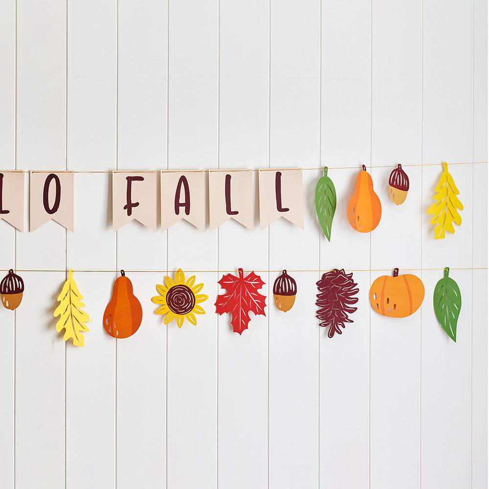 Hello Fall Foliage Garlands 8ft (2-pack)、mySite、solidvoid