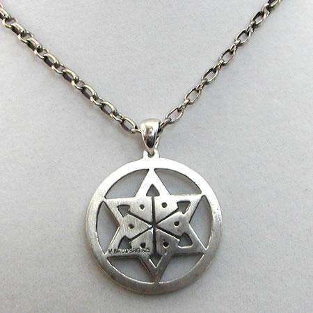 Michael Bromberg Sterling Silver Priestly Blessing Star of David Necklace、mySite、topwebapps