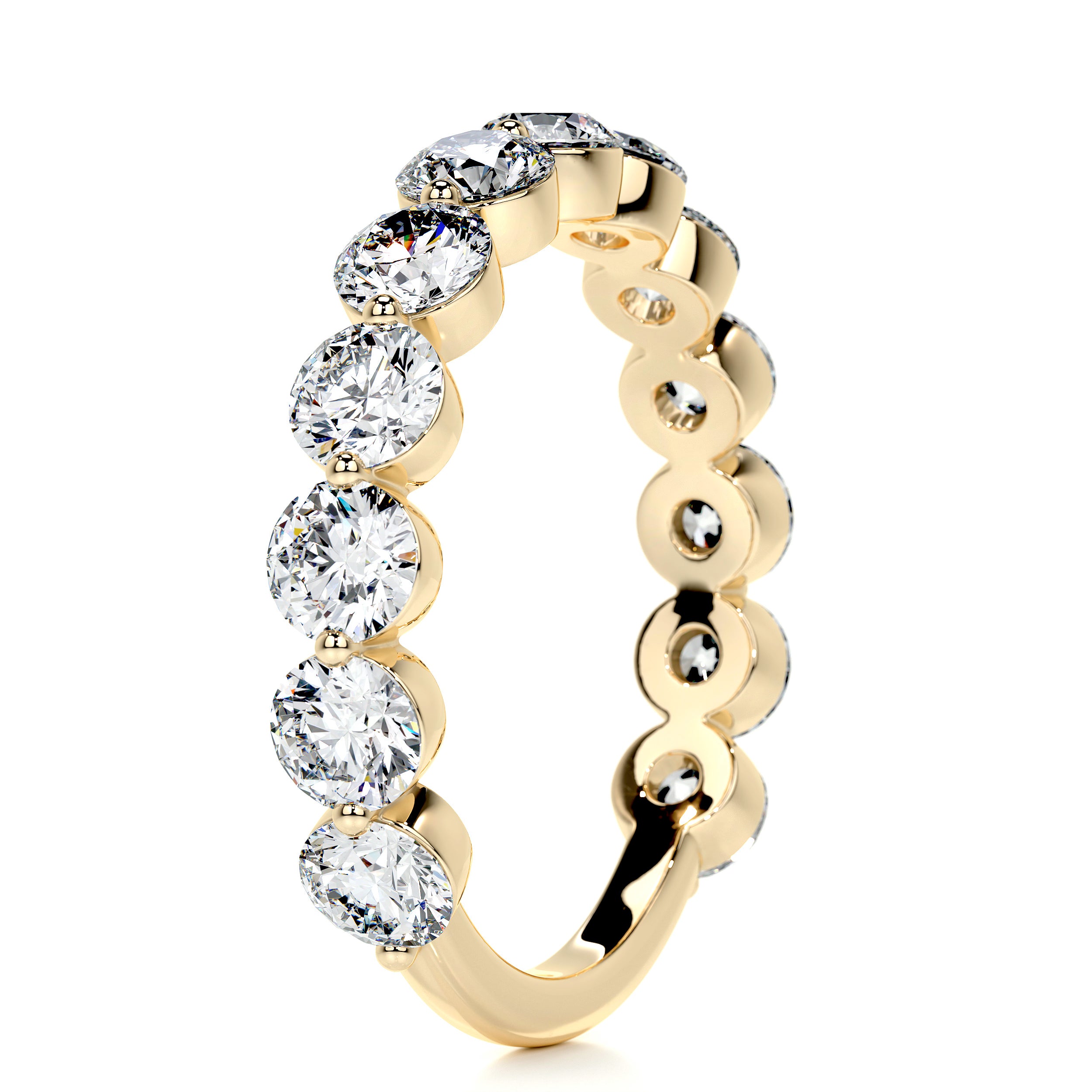 Josie Half-Eternity Wedding Ring (2 Carat) -18K Yellow Gold、mySite、hinf8tx79