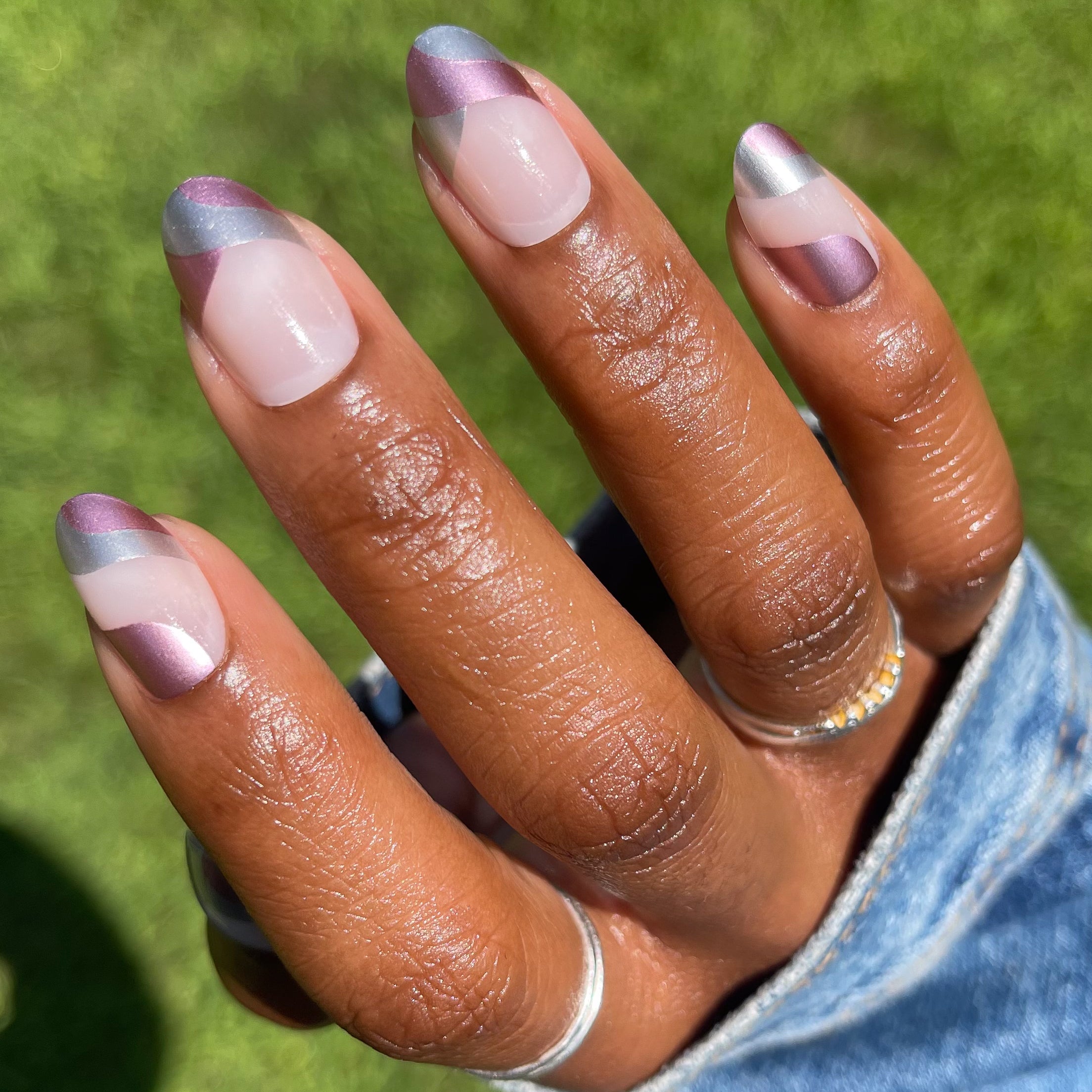 Metallic Swirls - Press-On | Medium | Oval、mySite、solidvoid