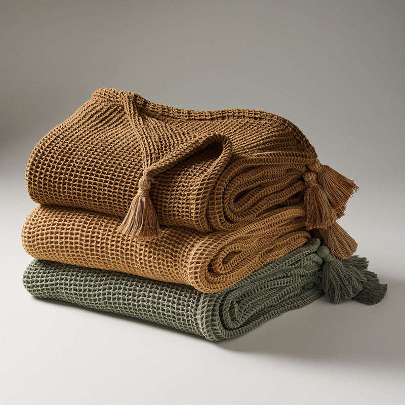 Cotton Bamboo Throw | Waffle | Sea Sponge | Portabello、mySite、camillekostekn