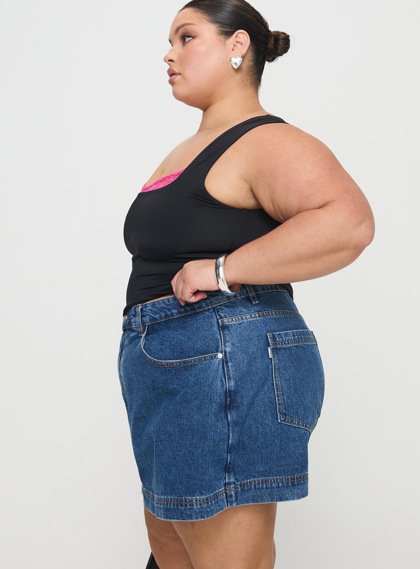 Gazelle Denim Skort Mid Wash Curve、mySite、solidvoid