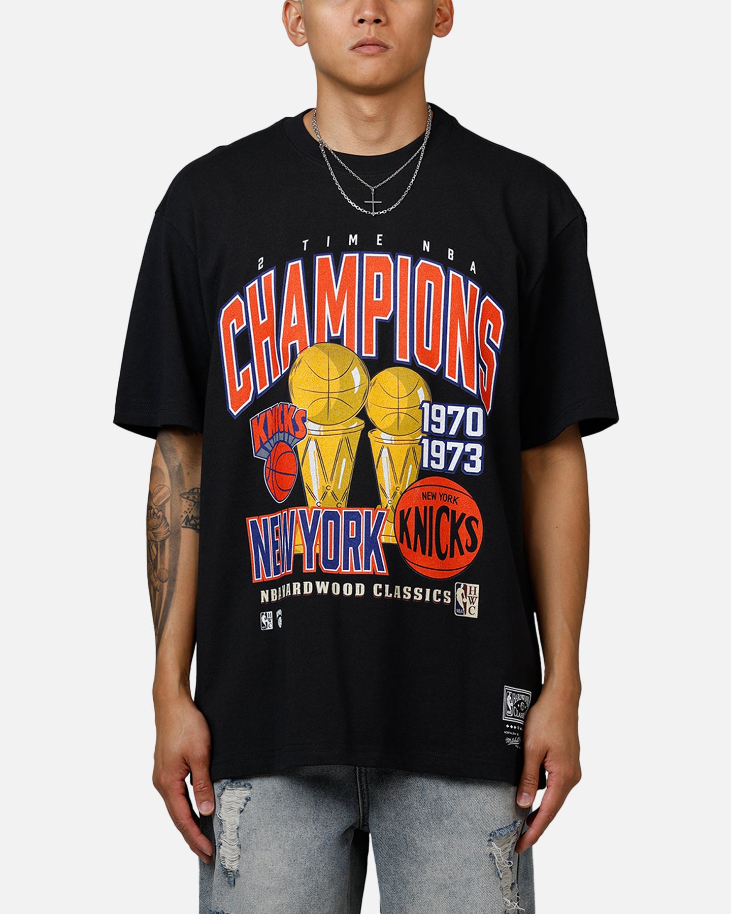 Mitchell & Ness New York Knicks 2-Time T-Shirt Faded Black、mySite、zt4zffjzw