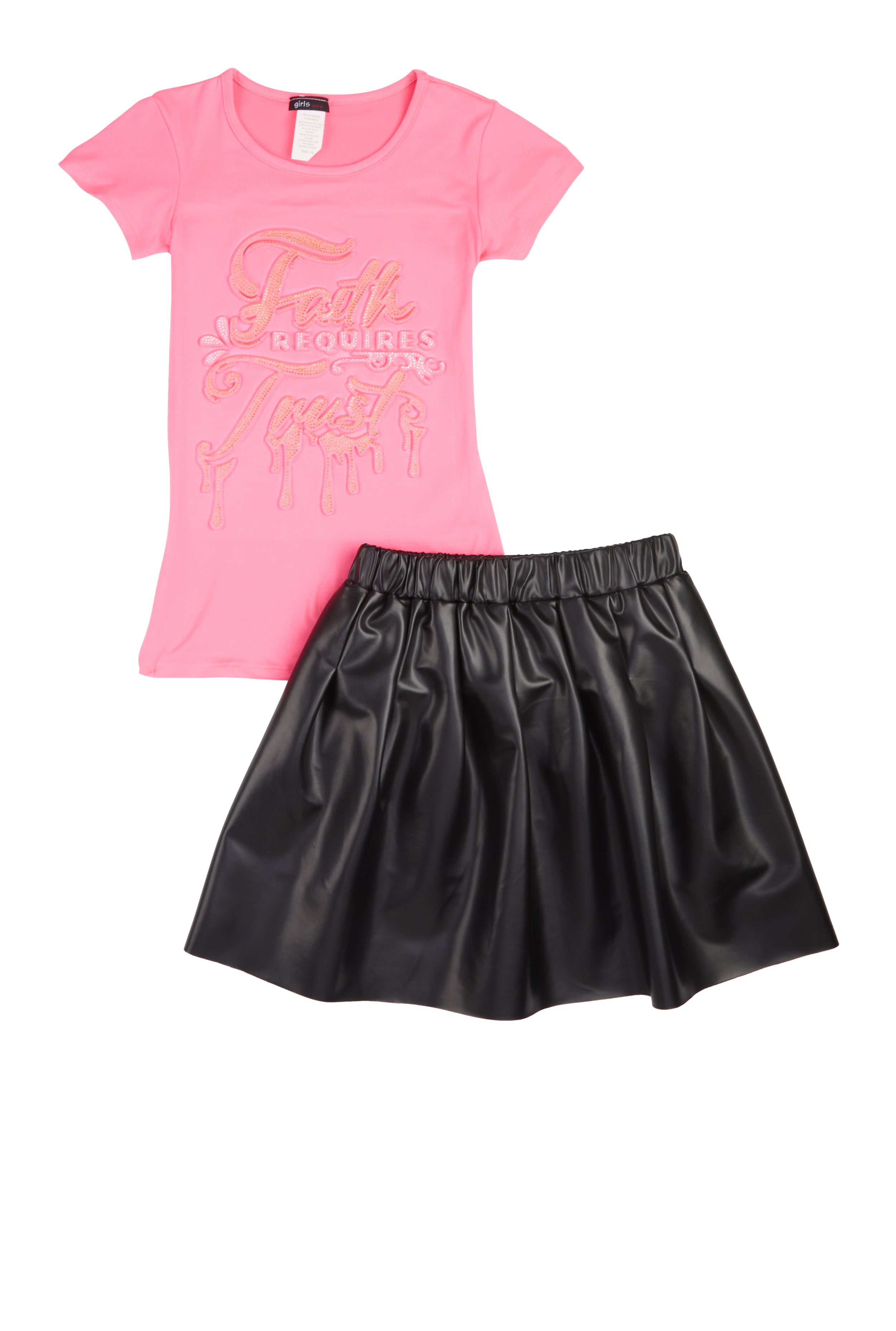 Girls Faith Requires Trust Top and Pleated Skirt、mySite、camillekostekn