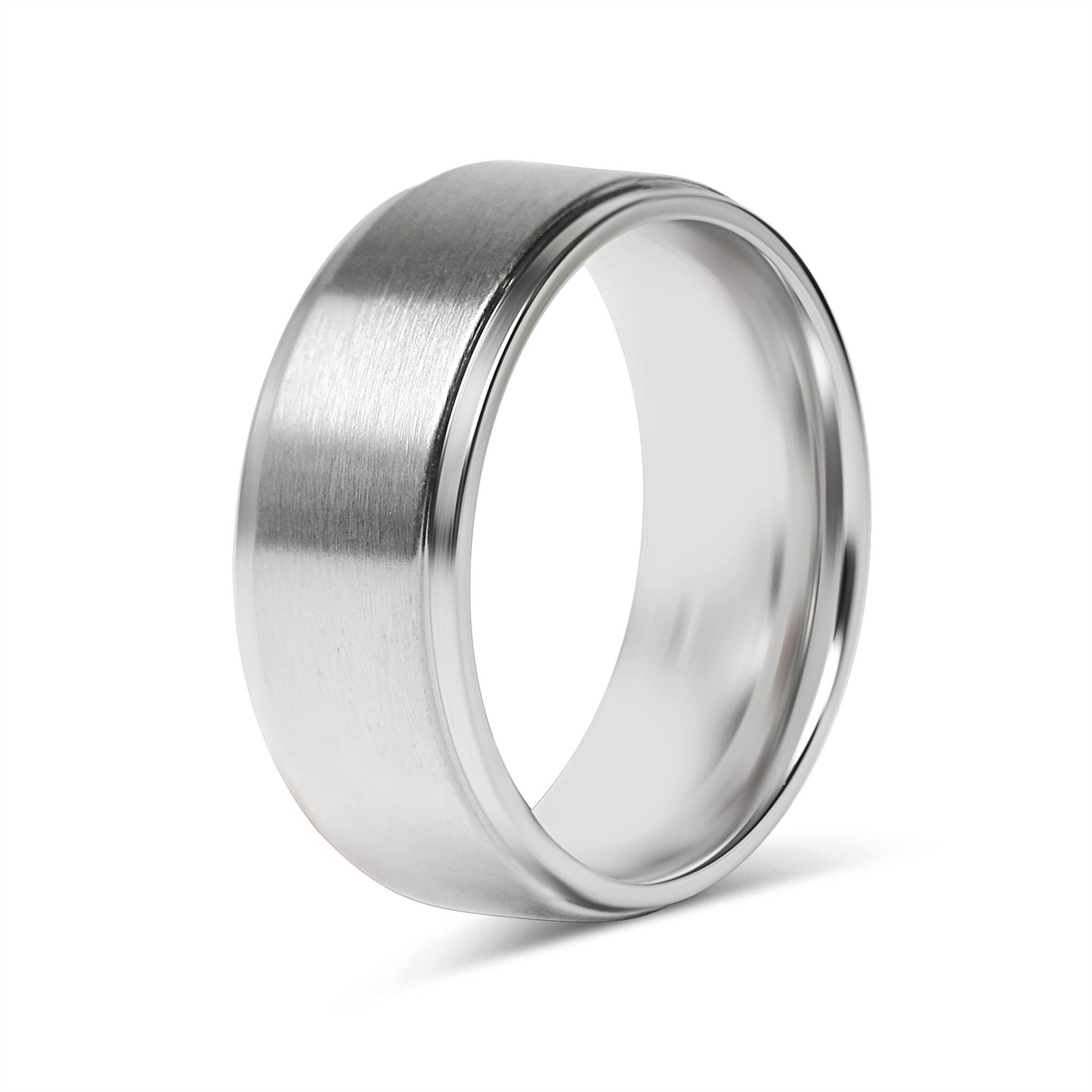 Stainless Steel Blank Ring Brushed Flat Center Polished Edge / CFR0002、mySite、dreamappss