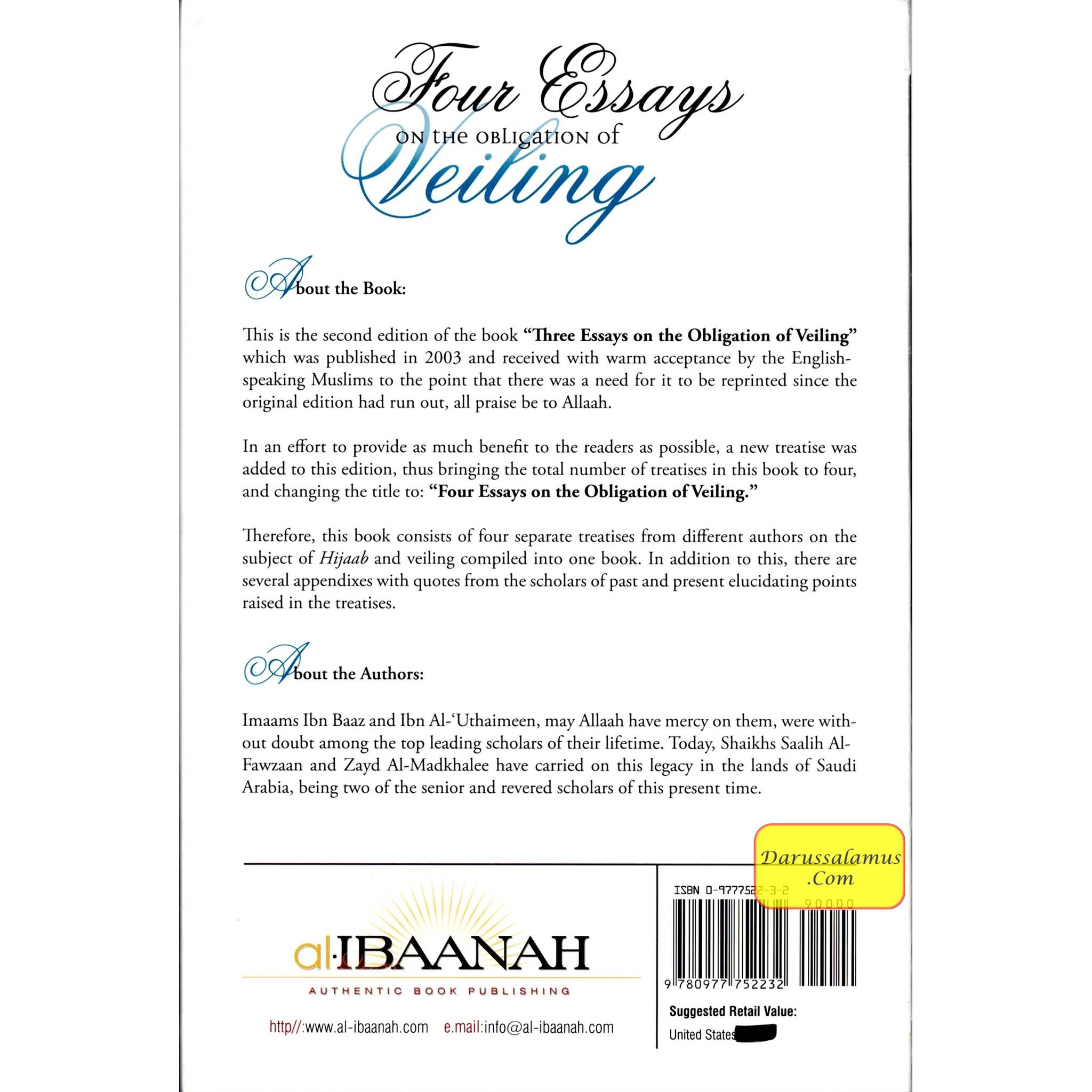 Four Essays on the Obligation of Veiling By Shaikh Ibn Baz、mySite、topwebapps