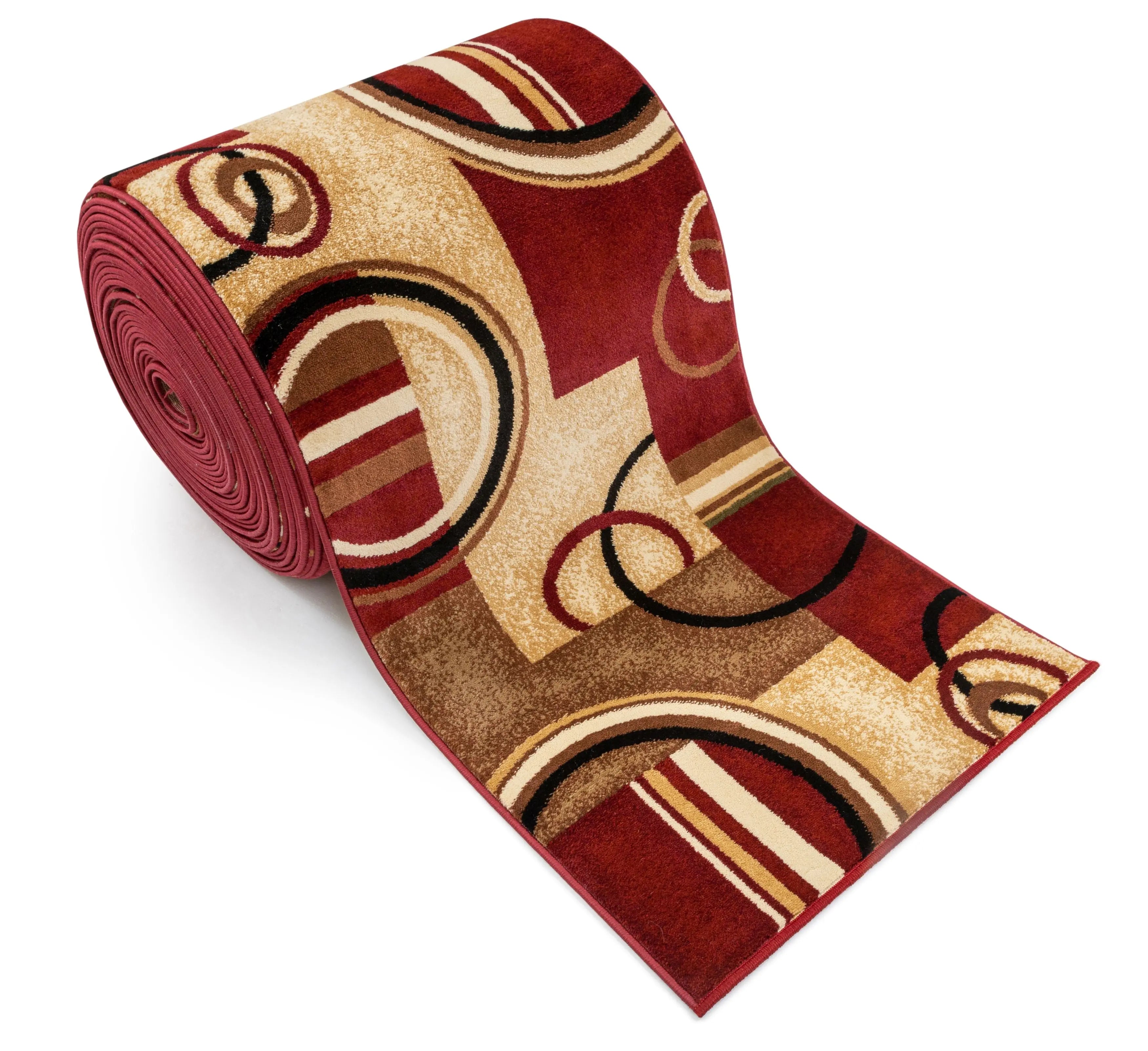 Arcs & Shapes Custom Size Runner Modern Red 27 Inch Wide x Choose Your Length Hallway Runner Rug、mySite、gigharbornorthrealestate