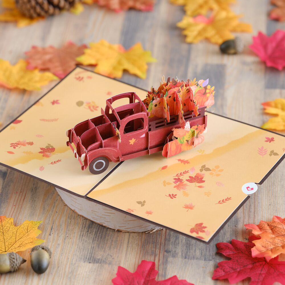 Red Harvest Truck Pop-Up Card、mySite、solidvoid