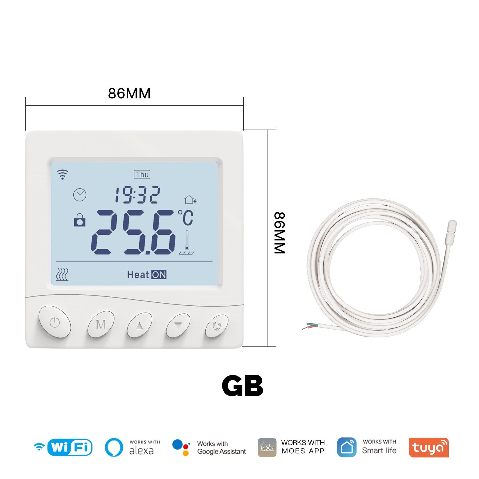 WiFi Thermostat Room Temperature Controller Water/Electric/Gas Boiler Floor Heating App Control、mySite、fannypackpong