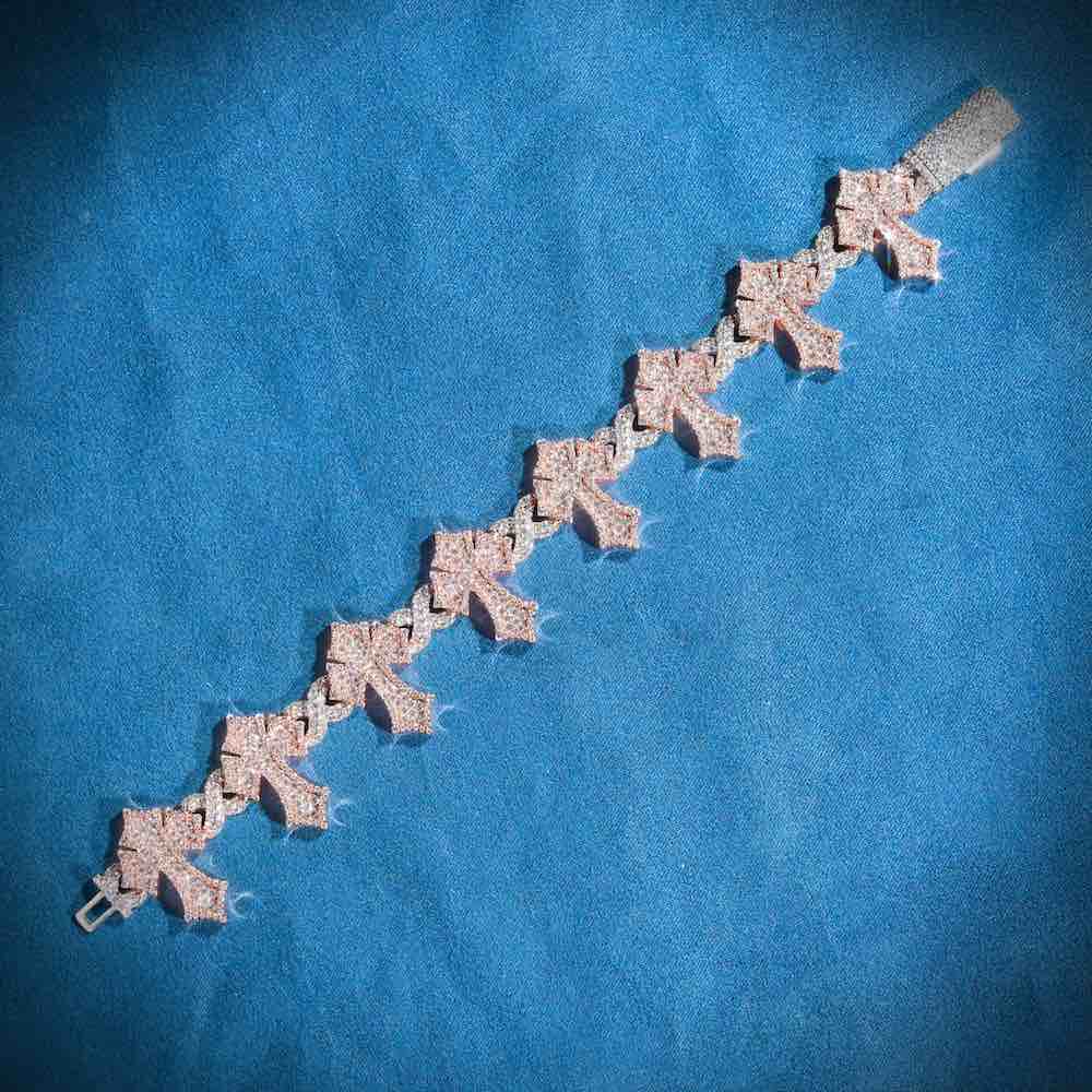 16MM Iced Out Cross Bracelet 14K Gold、mySite、hinf8tx79