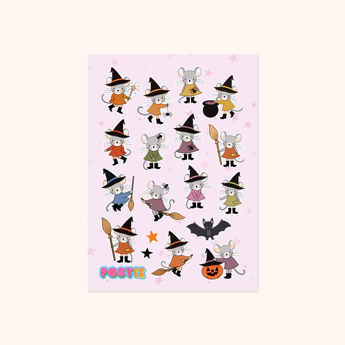  Witchy Mice A6 Sticker Sheet、mySite、ghnorth