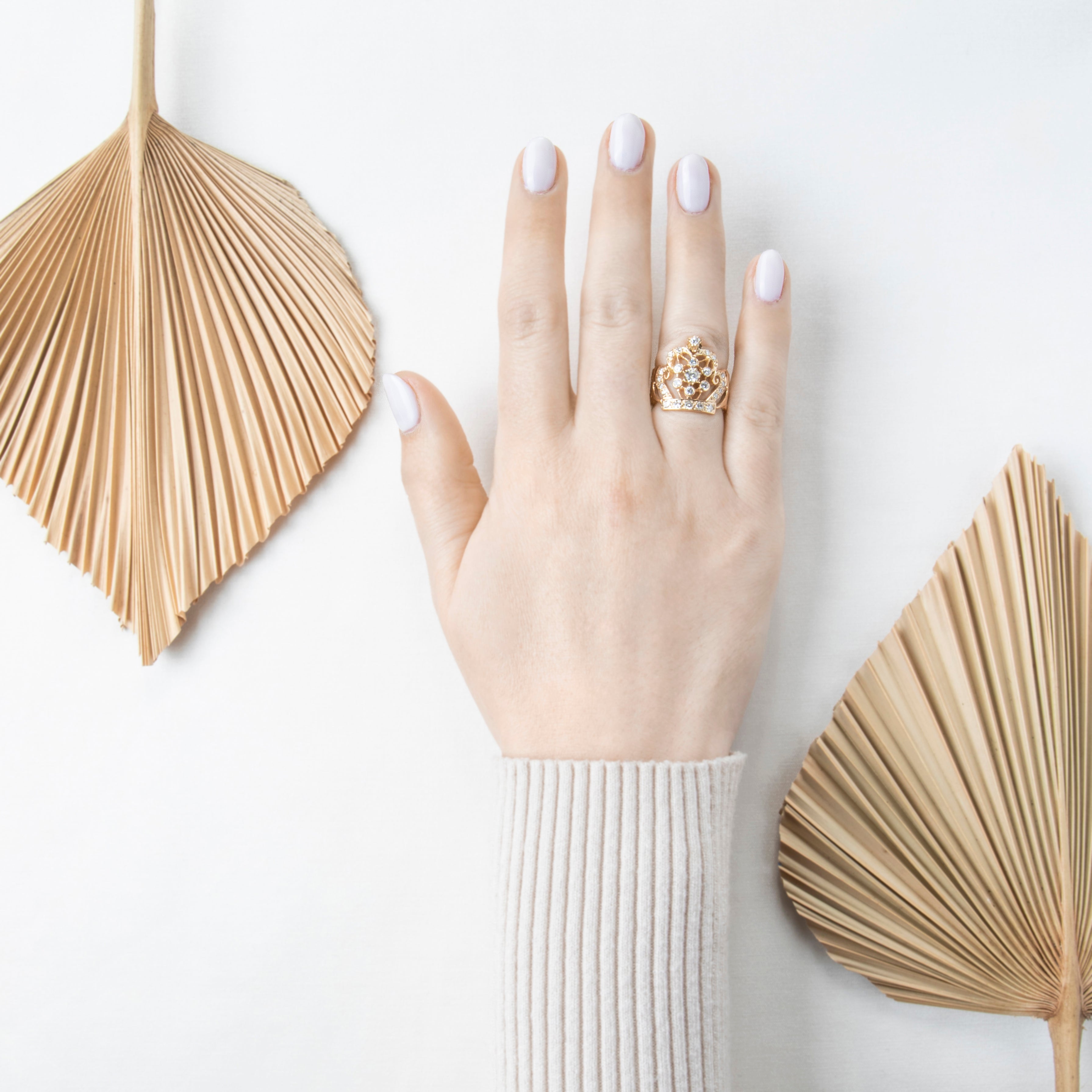 Vintage Large 10k Yellow Gold .864cttw Diamond Crown Ring 7.25、mySite、hinf8tx79