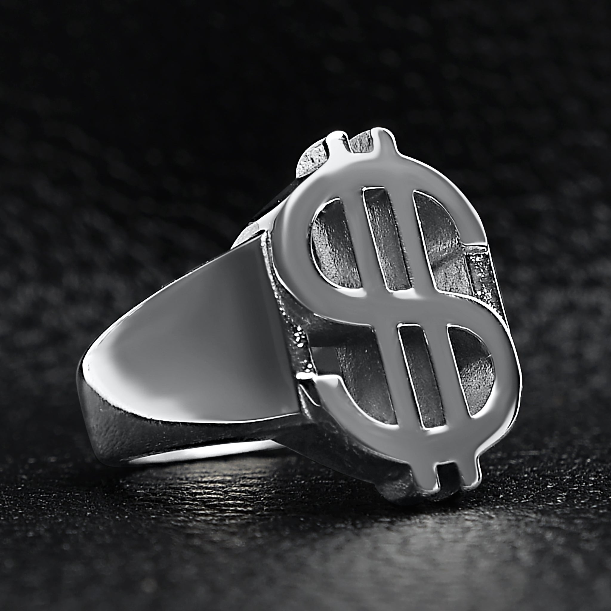 Stainless Steel Money Sign Mens Ring / SCR4115、mySite、dreamappss