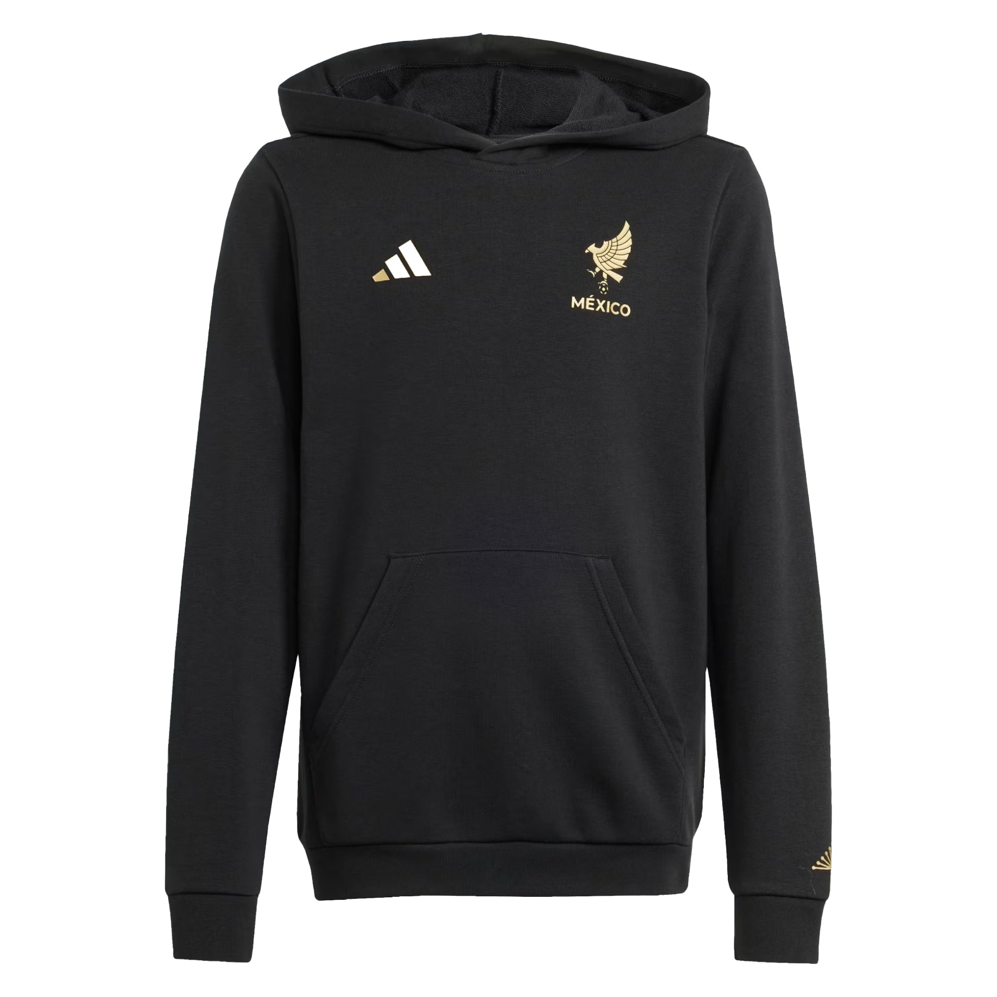 adidas Kids Mexico Gold 2025/26 DNA Hoodie Black/Gold、mySite、bottomscart