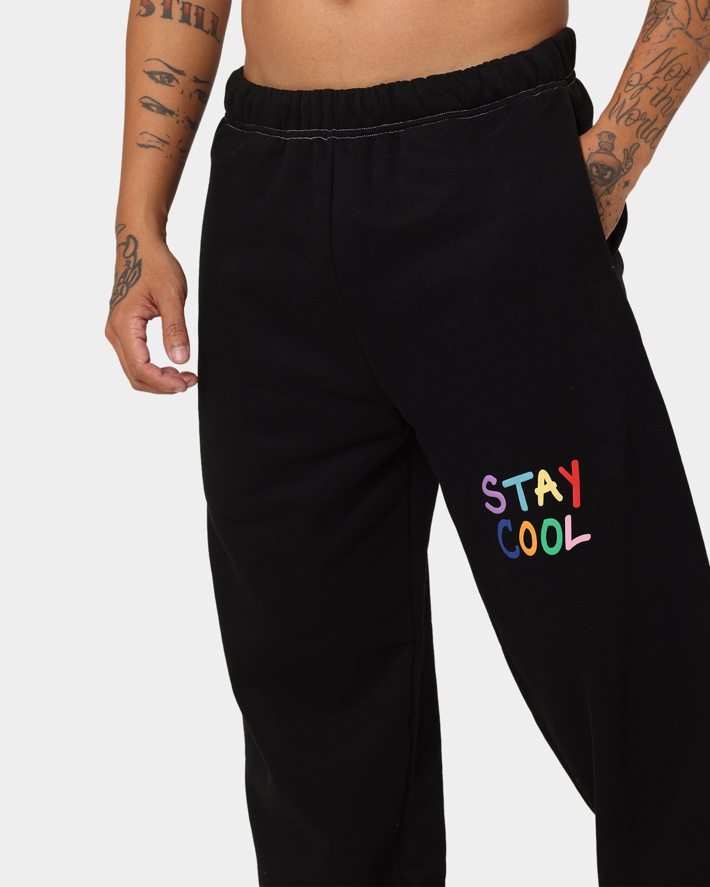 STAYCOOLNYC Puff Paint Sweat Pants Black、mySite、zt4zffjzw