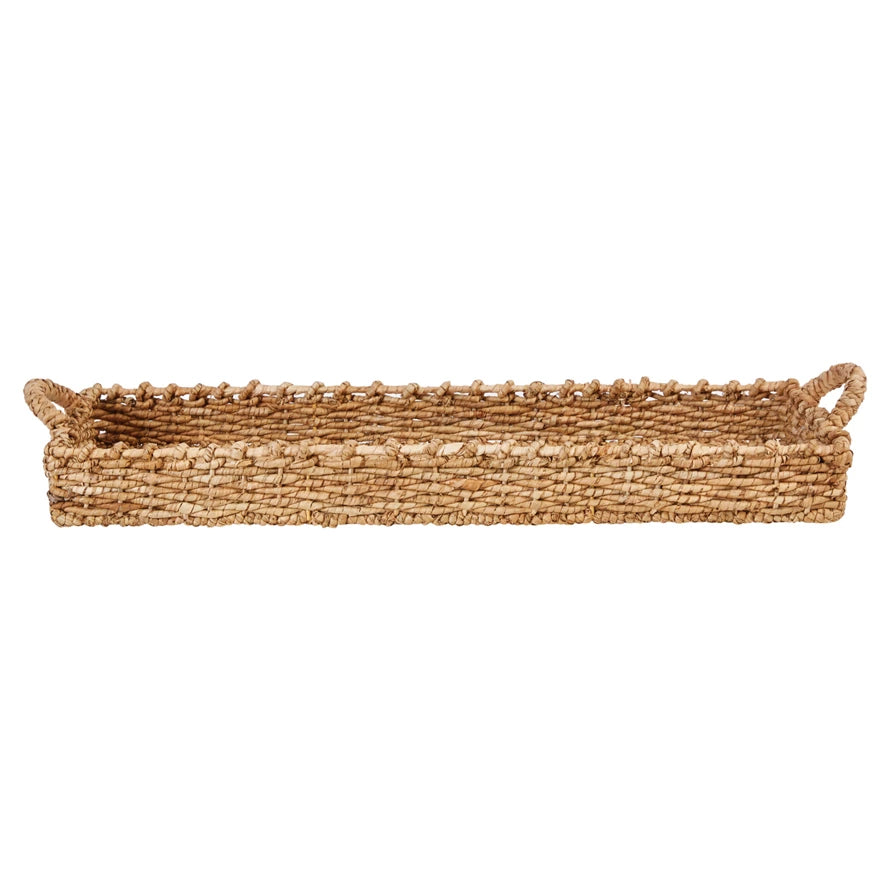  Decorative Hand-Woven Seagrass Tray with handles、mySite、elrpsem3k