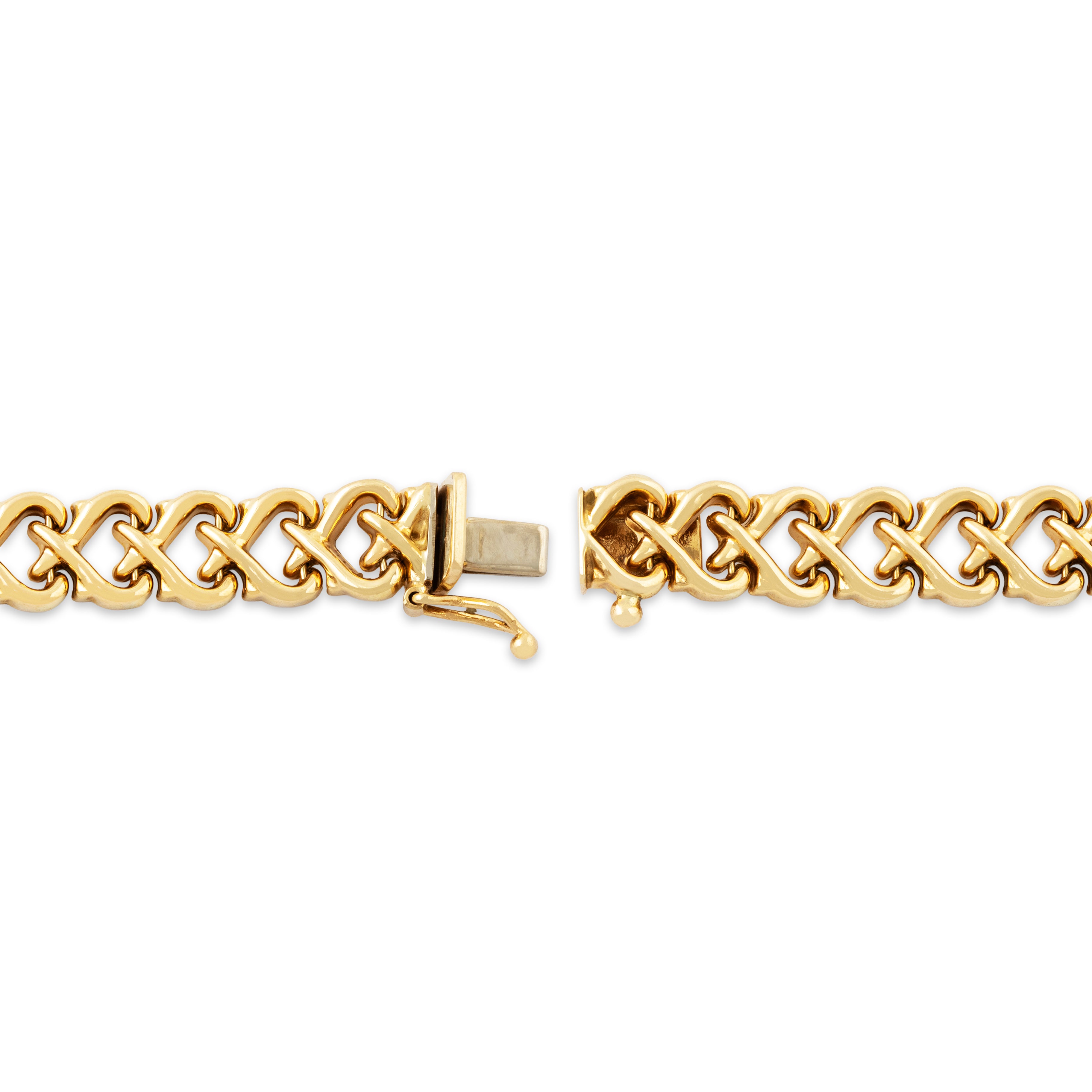 Vintage 14k Yellow Gold Lovely Heart Link Bracelet 7、mySite、hinf8tx79