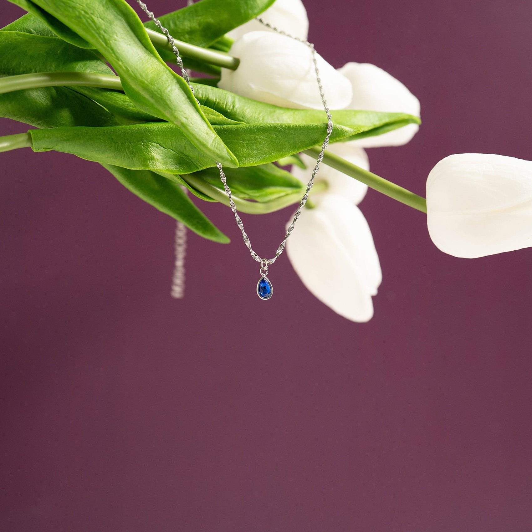 Stainless Steel Teardrop Birthstone Charm / PDL0264、mySite、dreamappss