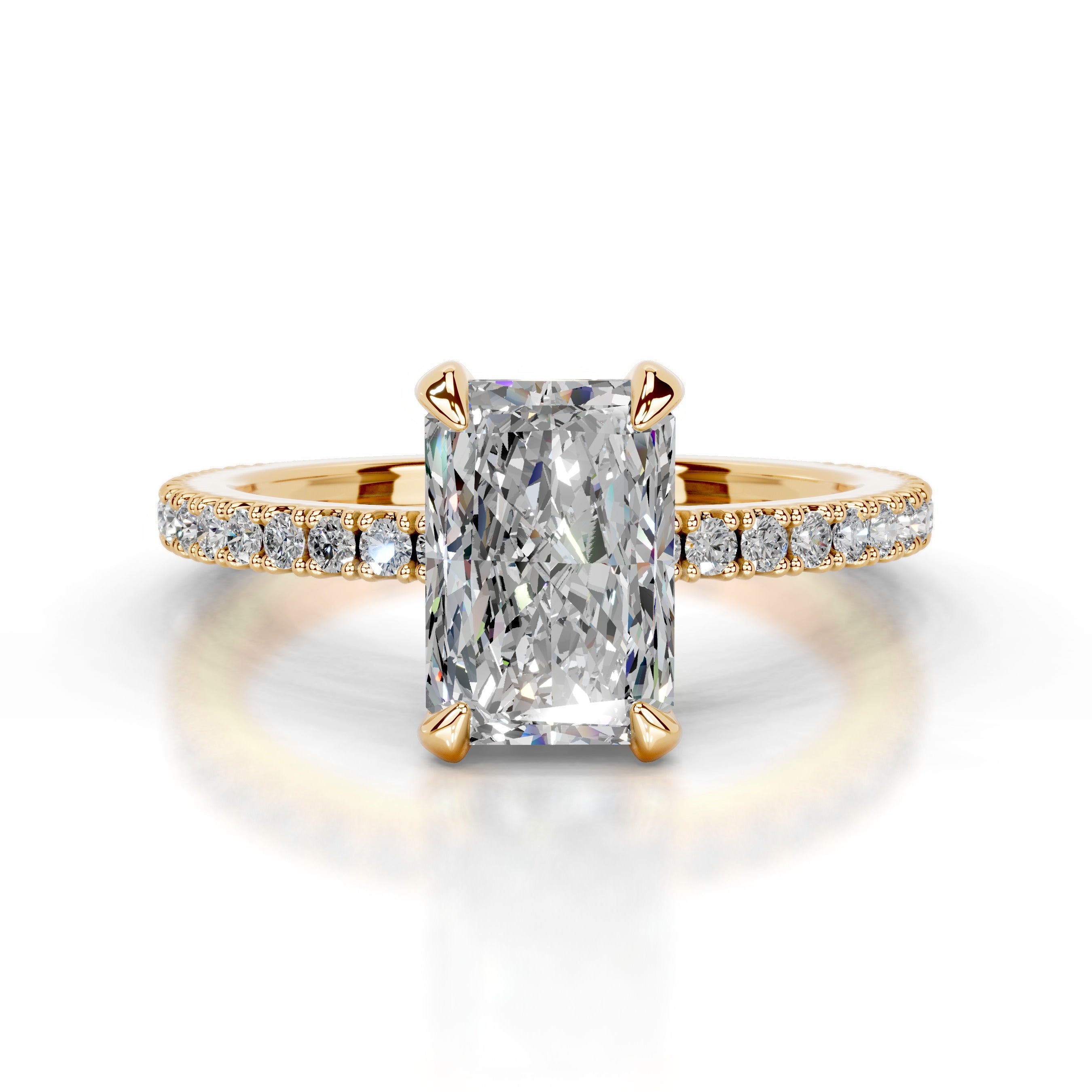 Luisana Moissanite & Diamond Ring - 18K Yellow Gold、mySite、hinf8tx79