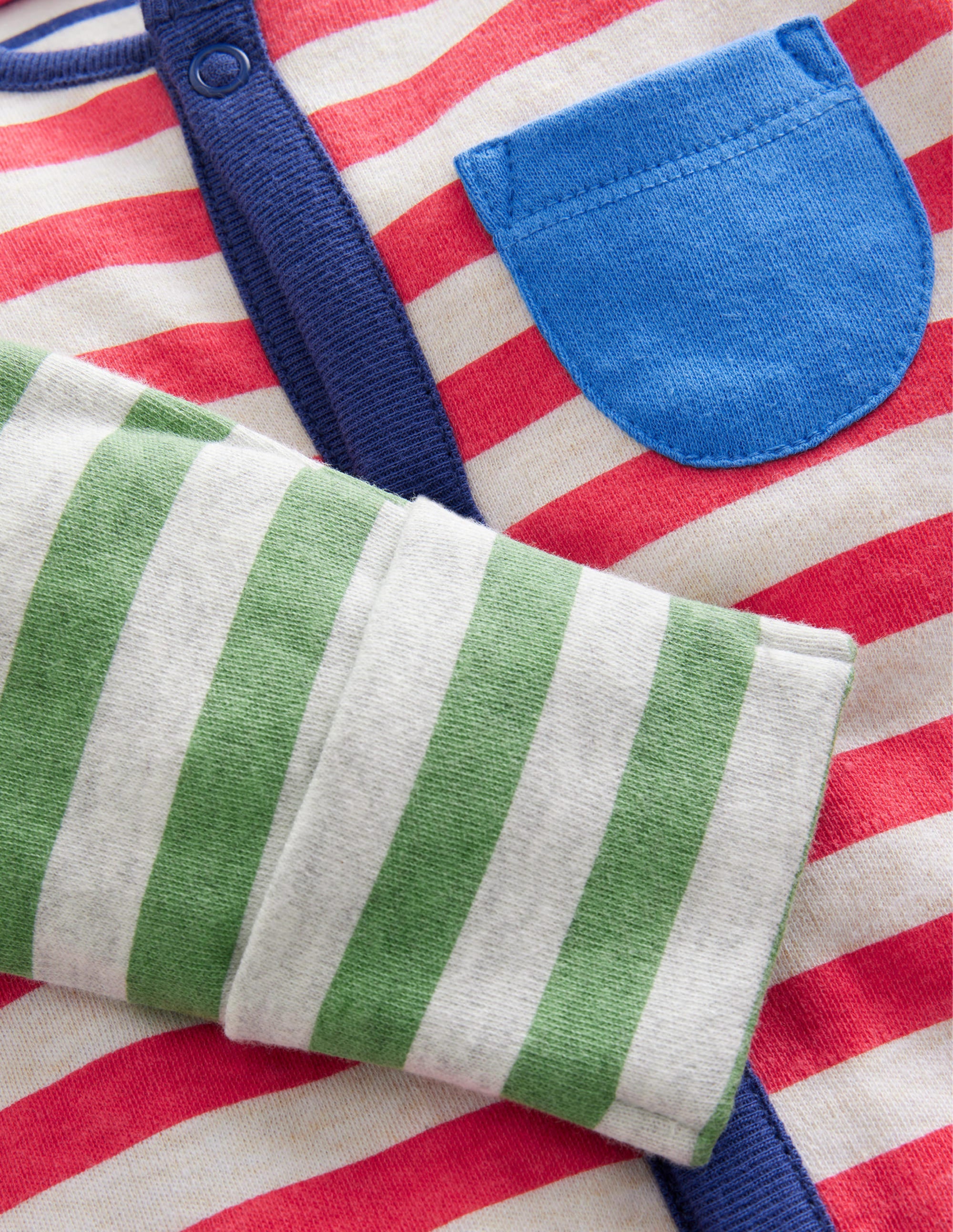  GOTS Hotchpotch Sleepsuit-Bright Multi Stripe、mySite、ashleygrahame