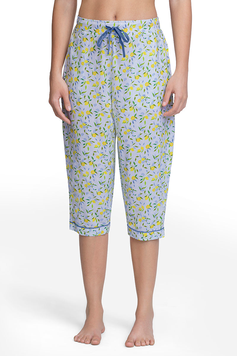  Capri Length Pyjama Bottom - Lemon Leaf Pr、mySite、justintrudeaud