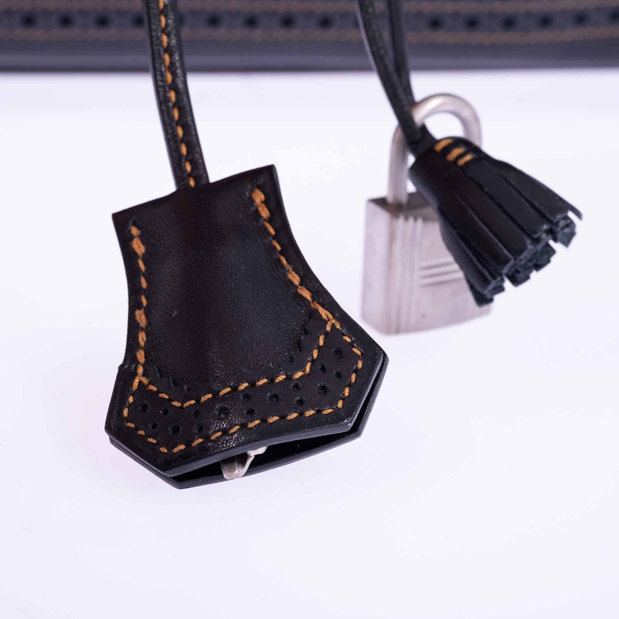 Hermès Ghillies Birkin 40 Indigo Denim and Black Tadelakt Brushed Palladium Hardware、mySite、garminoutage.com