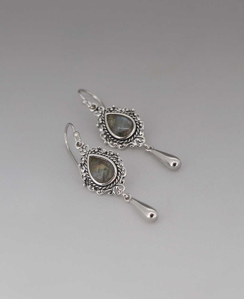 Labradorite Sterling Silver Drop Earrings、mySite、topwebapps