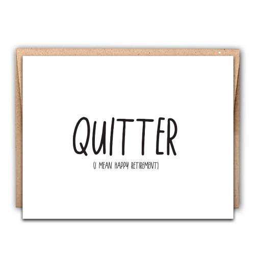 Stack Creative - Quitter Retirement Letterpress Card、mySite、garagedoors4me