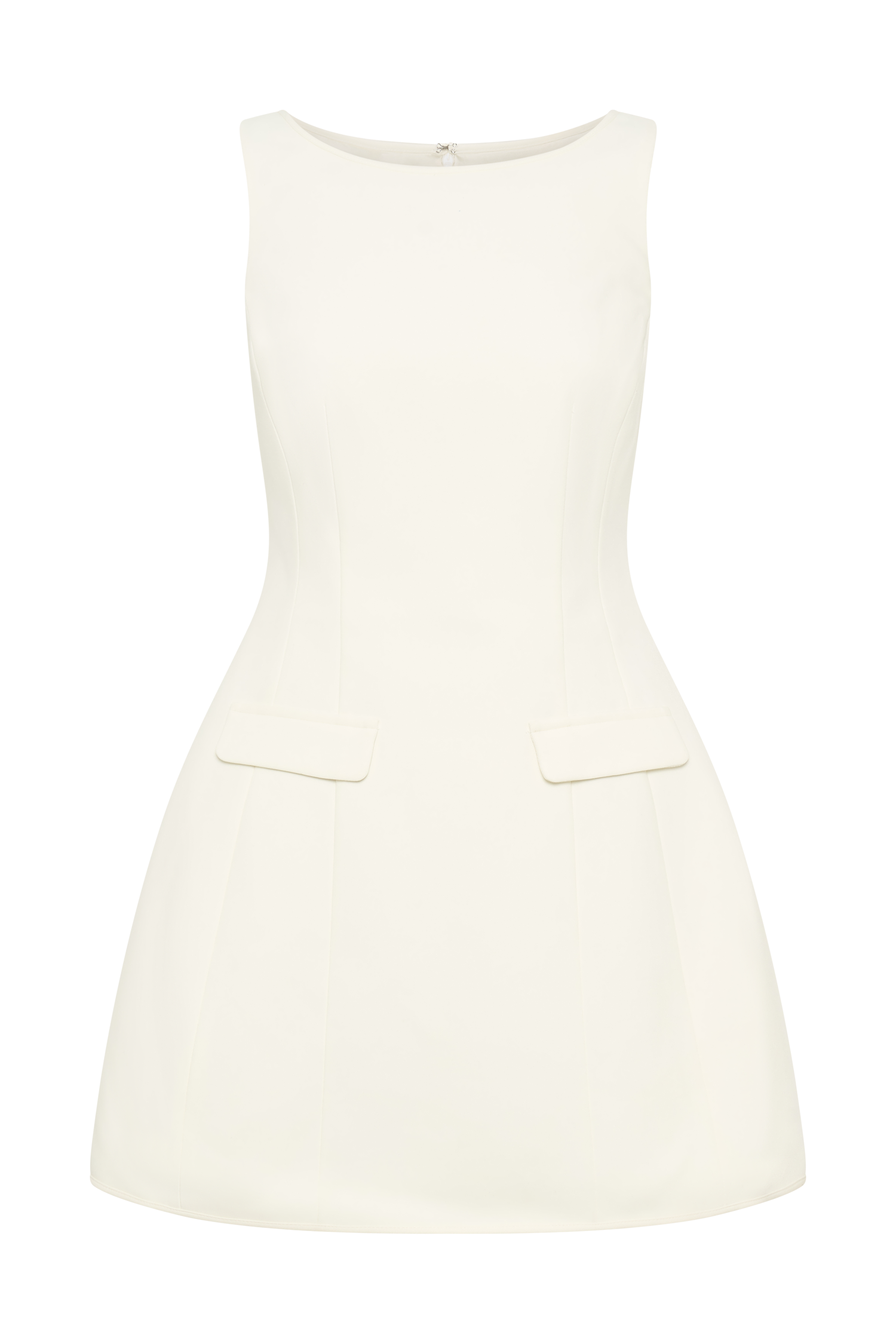 Evanna Sleeveless Suiting Mini Dress - Ivory、mySite、solidvoid
