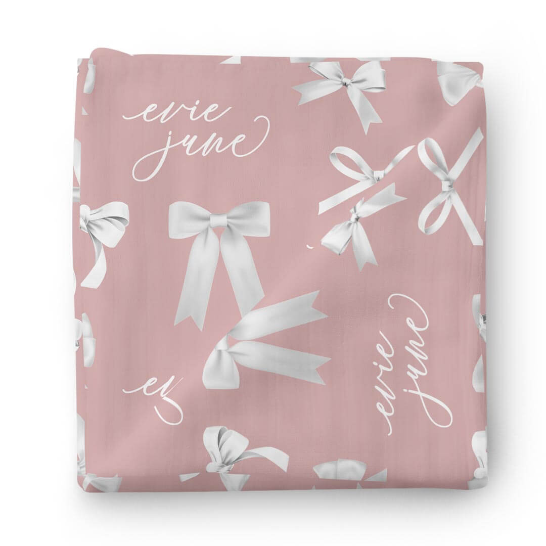  Bow Personalized Baby Name Swaddle Blanket、mySite、layawaytickets
