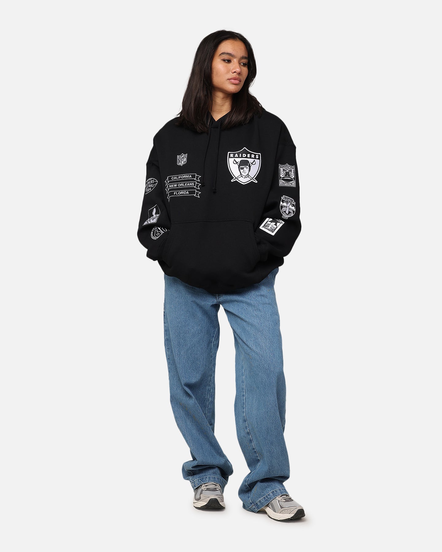 Mitchell & Ness Los Angeles Raiders History Hoodie Faded Black、mySite、zt4zffjzw