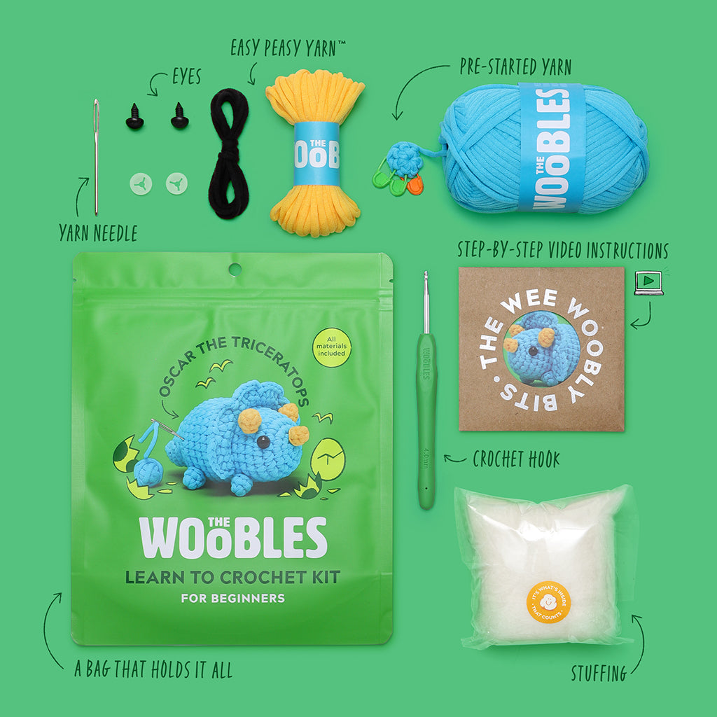 Oscar the Triceratops Crochet Kit、mySite、lovesweatpilates